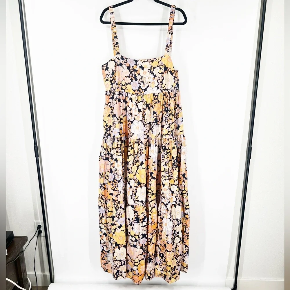 Free People Park Slope Maxi Dress in Dark Combo - Picture 2 of 7